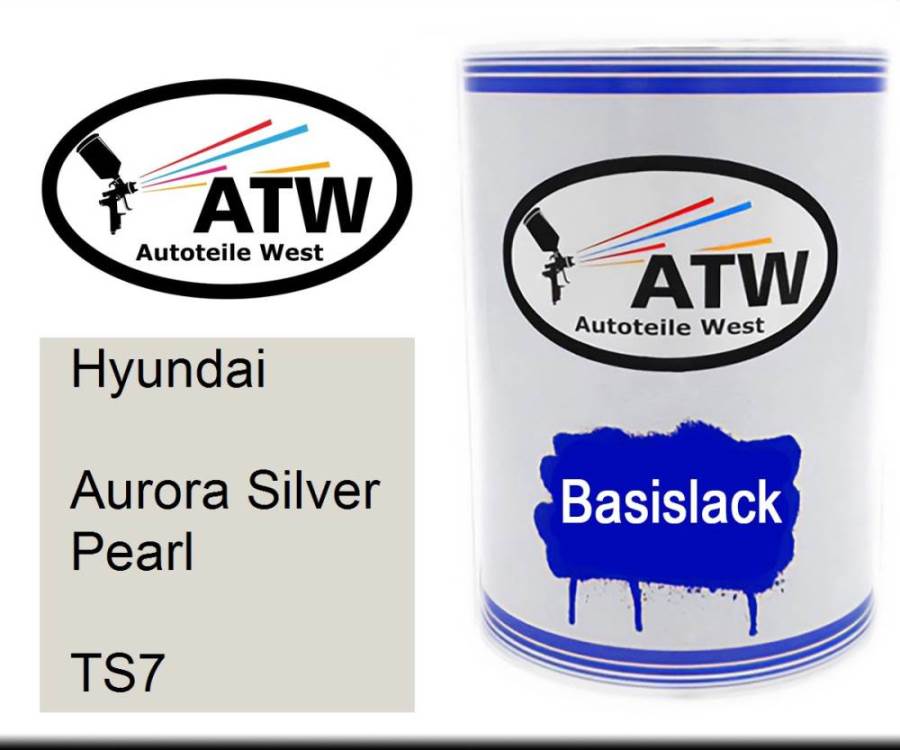 Hyundai, Aurora Silver Pearl, TS7: 500ml Lackdose, von ATW Autoteile West.